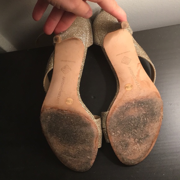 Antonio Melani Gold Sparkly Stiletto High Heels - Picture 5 of 5